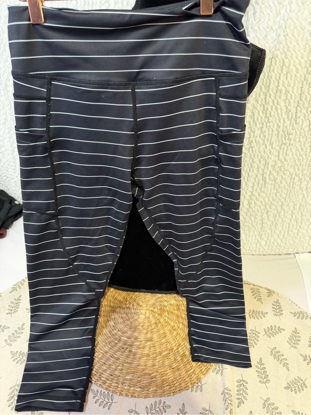 Black & White Striped zyia Leggings